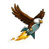 Bird with rocket. Site Logo.